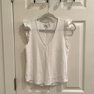 Evereve White Ruffle Tank